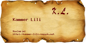Kammer Lili névjegykártya